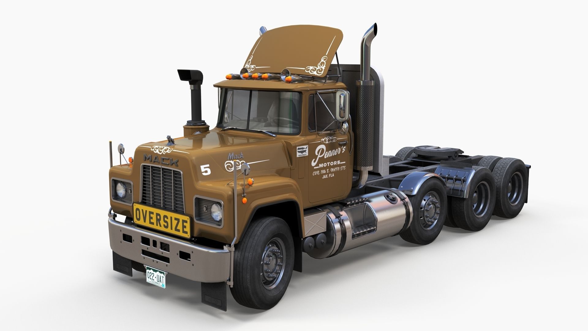 Heavy truck Low-poly 3D model_2