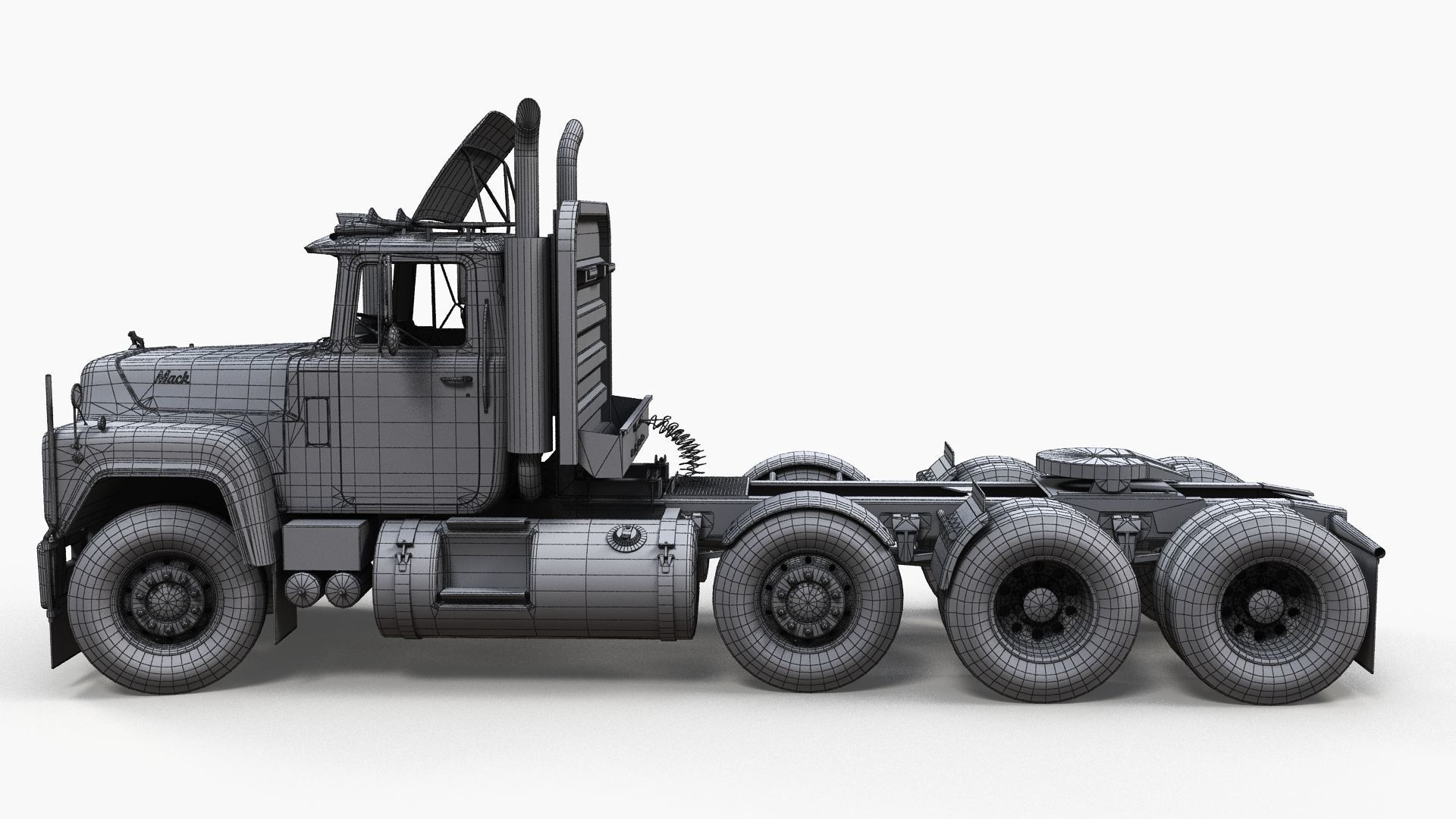 Heavy truck Low-poly 3D model_16