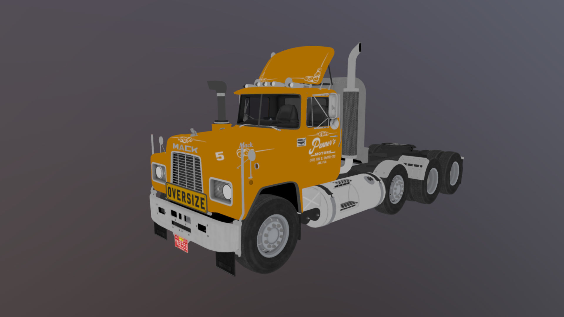 Heavy truck Low-poly 3D model_29