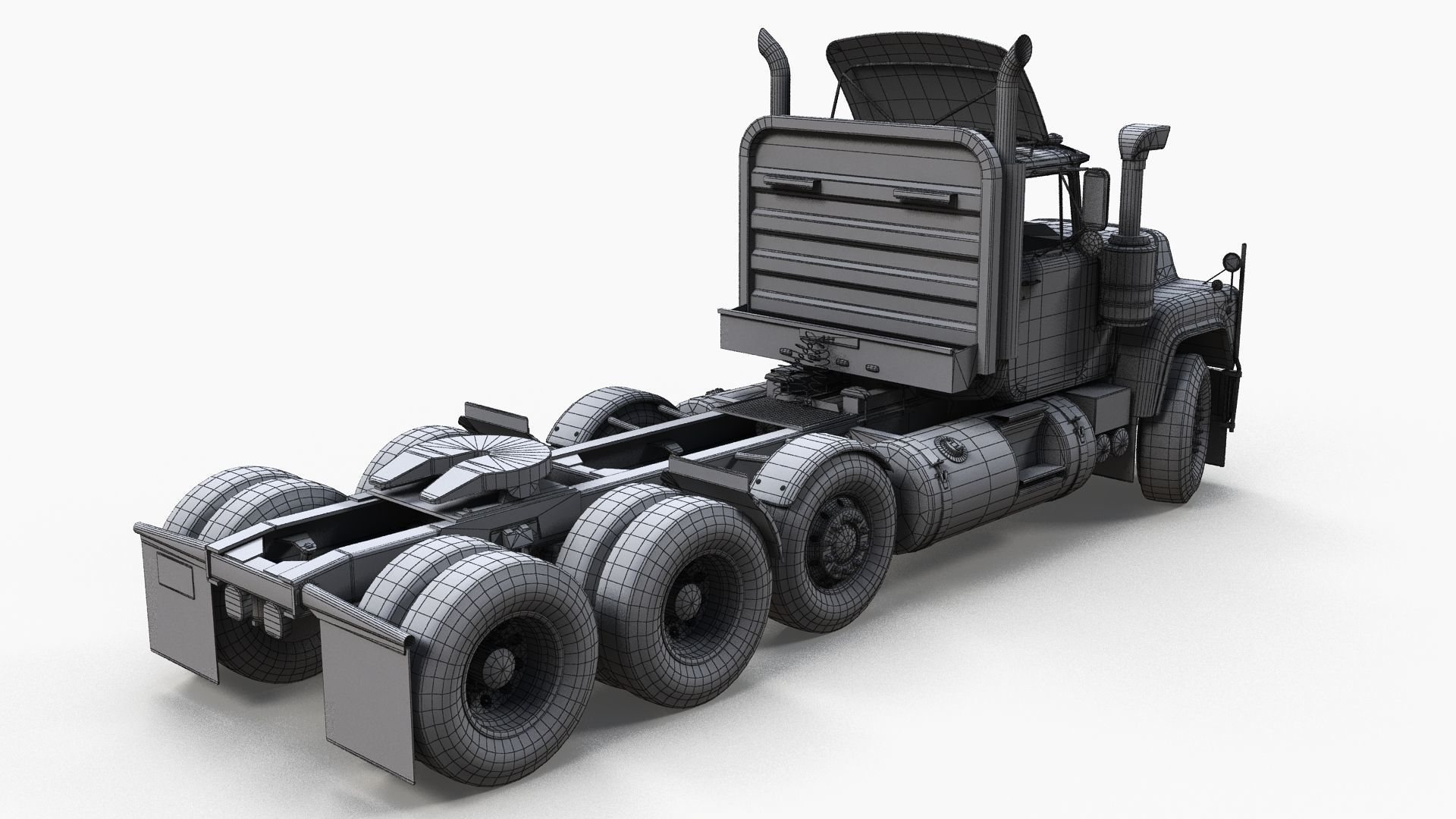 Heavy truck Low-poly 3D model_11