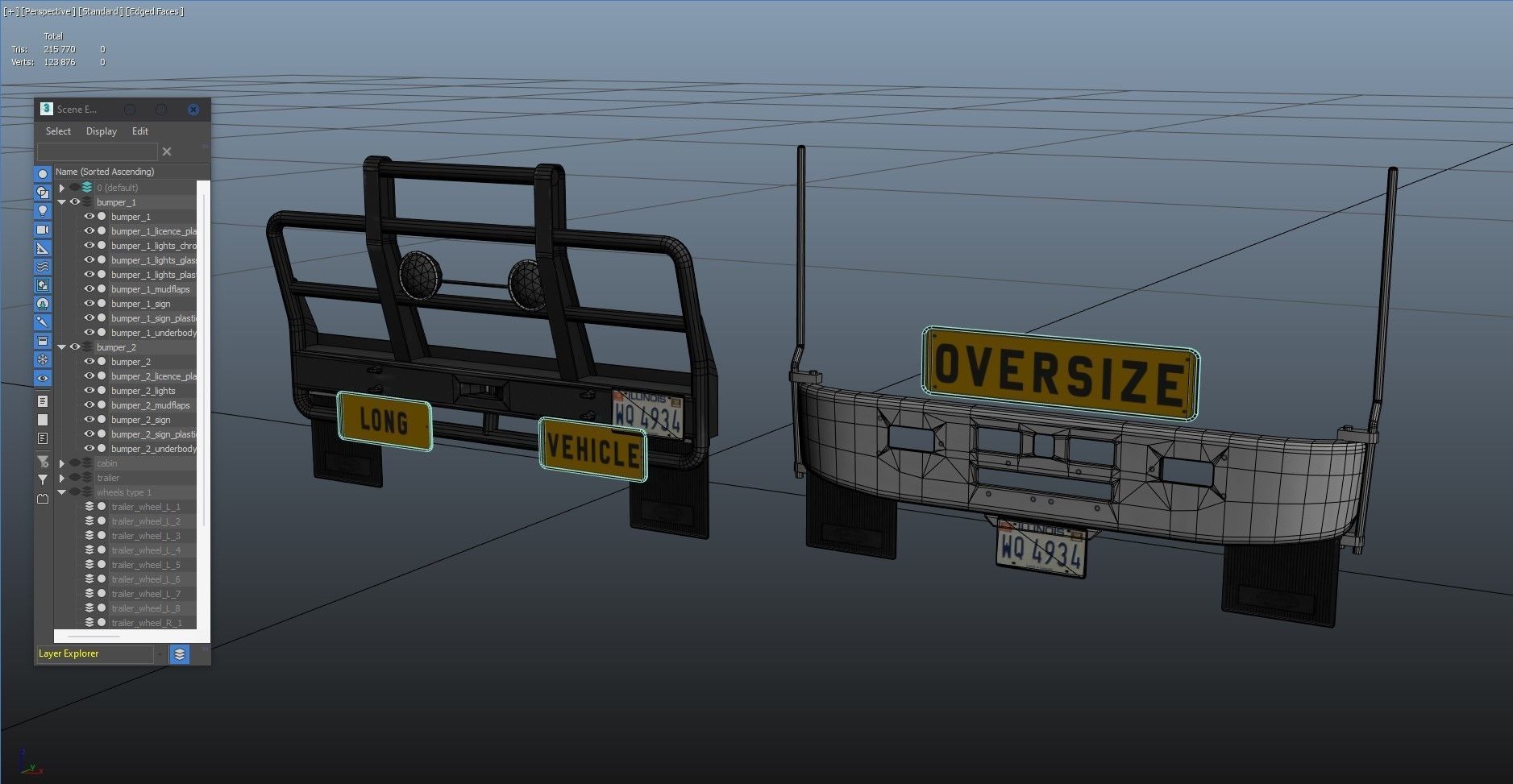 Heavy truck Low-poly 3D model_37