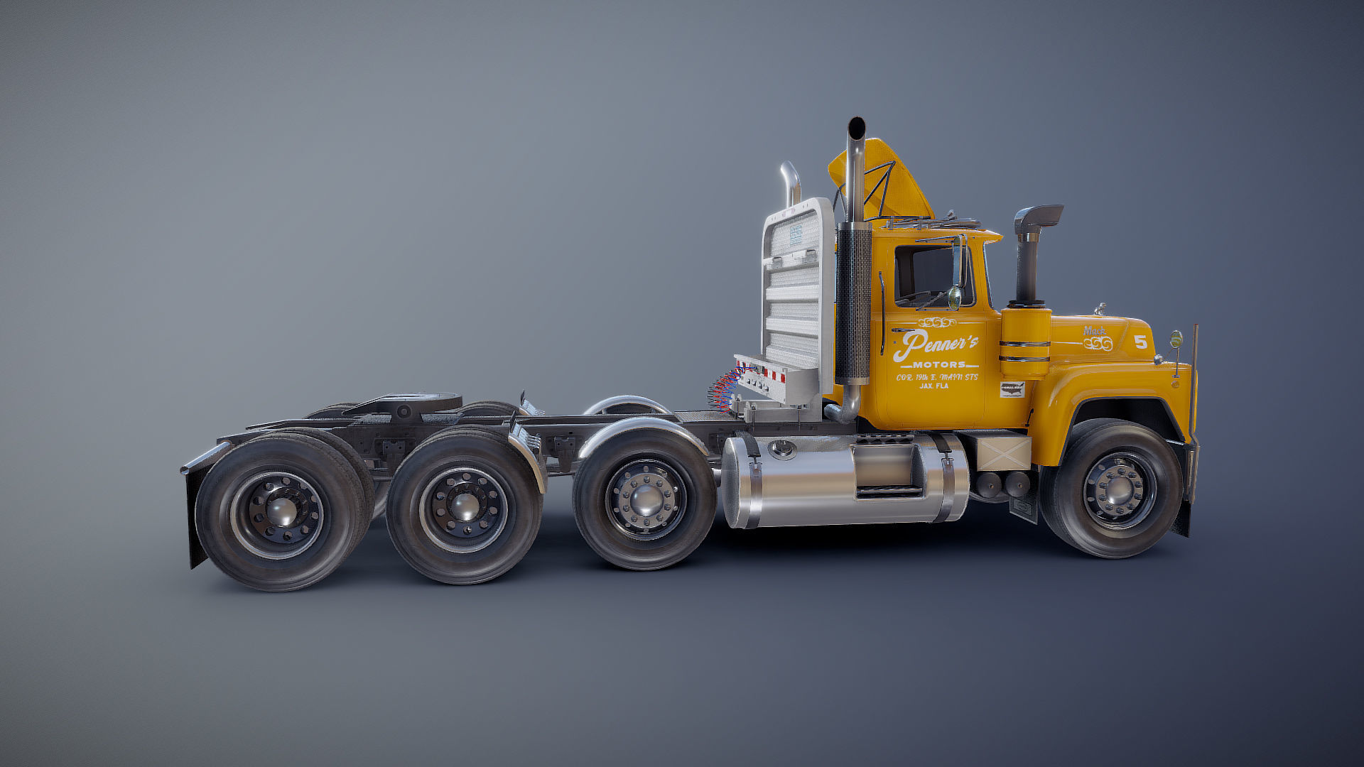 Heavy truck Low-poly 3D model_22