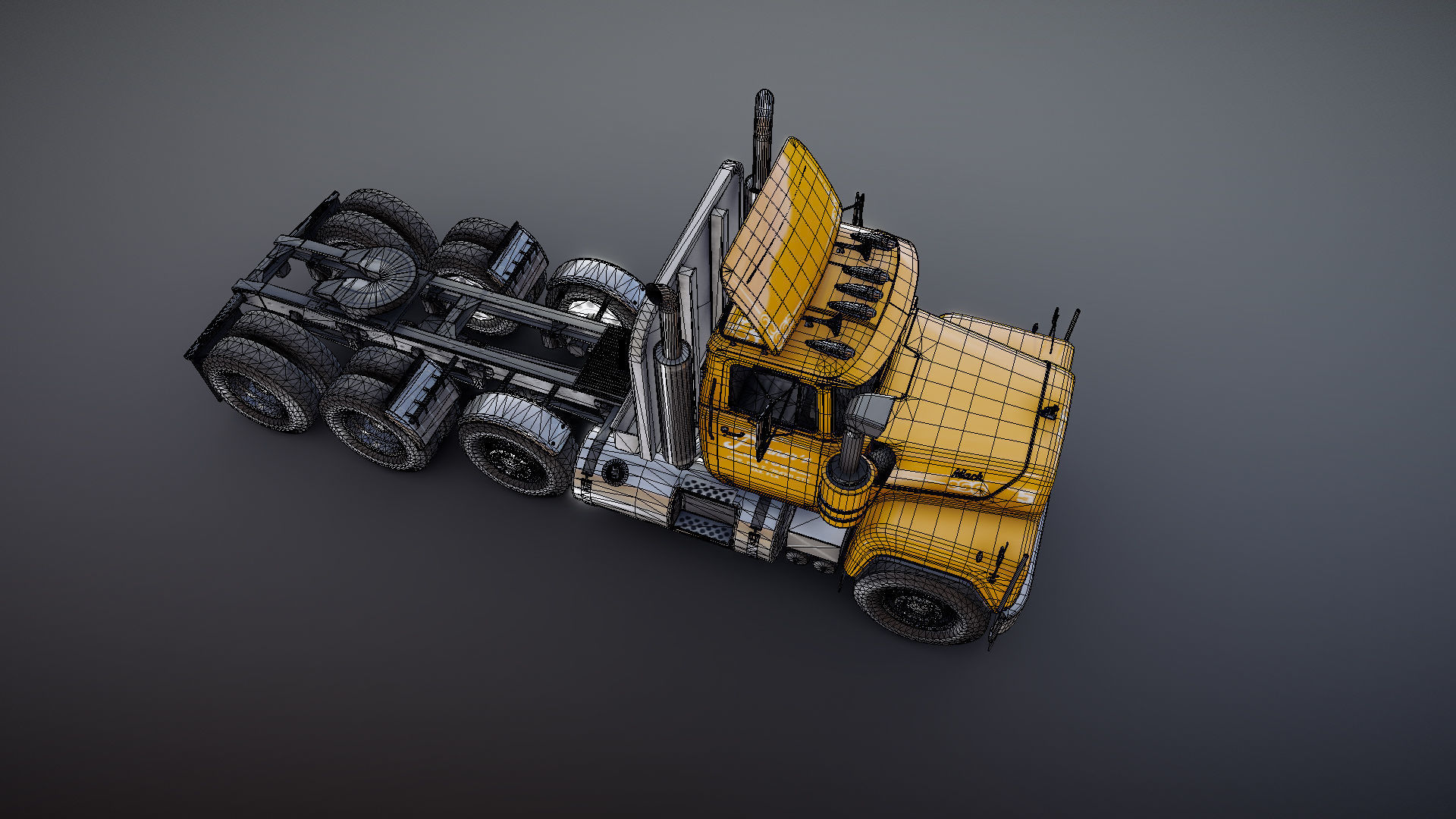 Heavy truck Low-poly 3D model_27