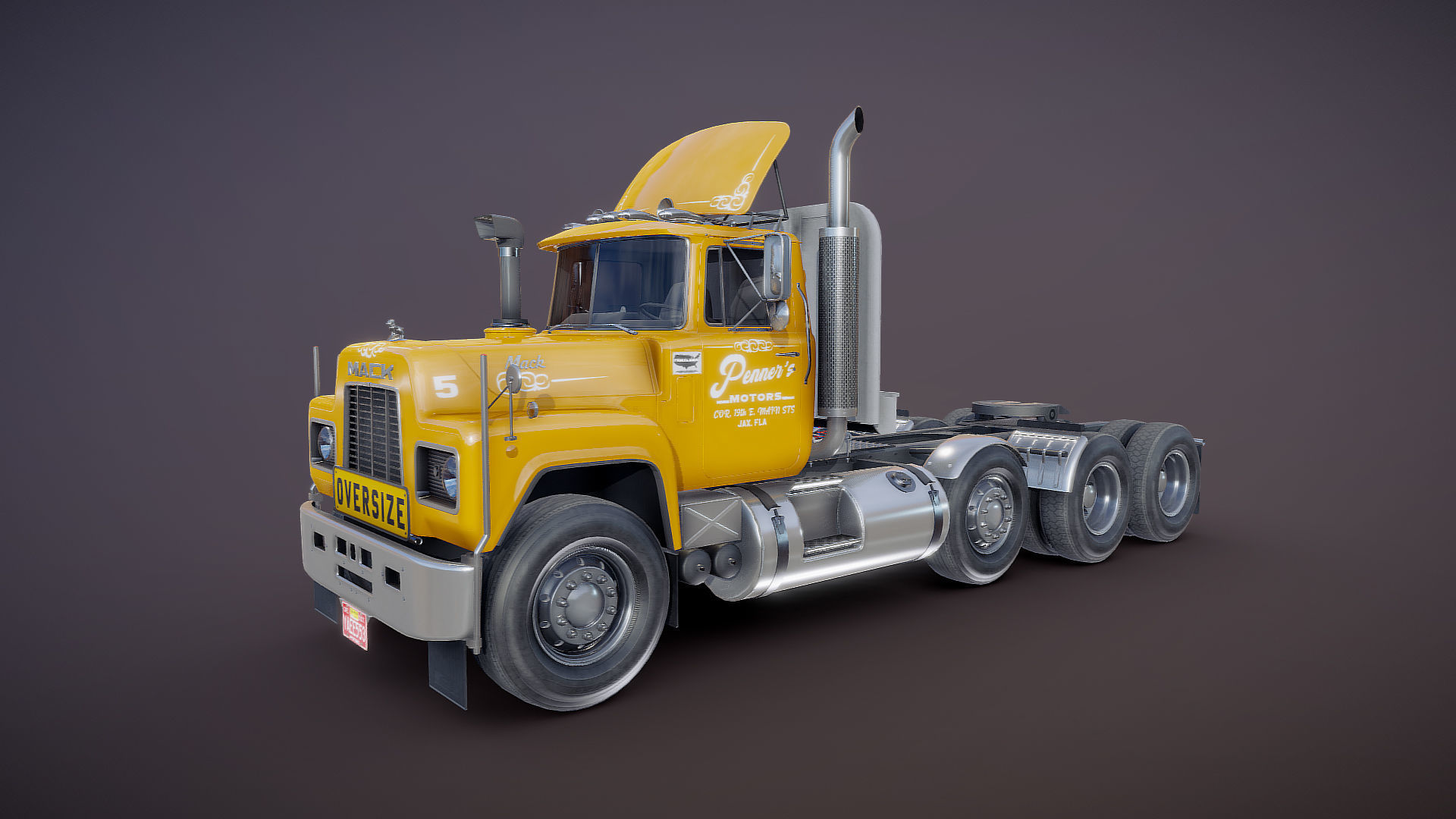 Heavy truck Low-poly 3D model_18
