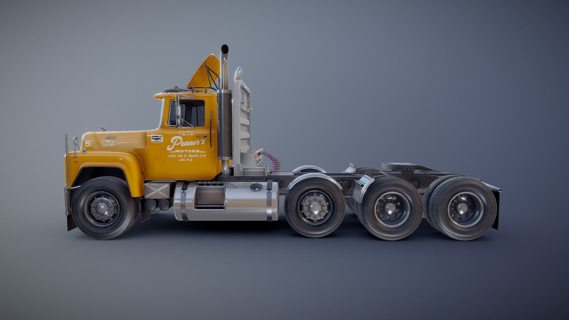 Heavy truck Low-poly 3D model_21