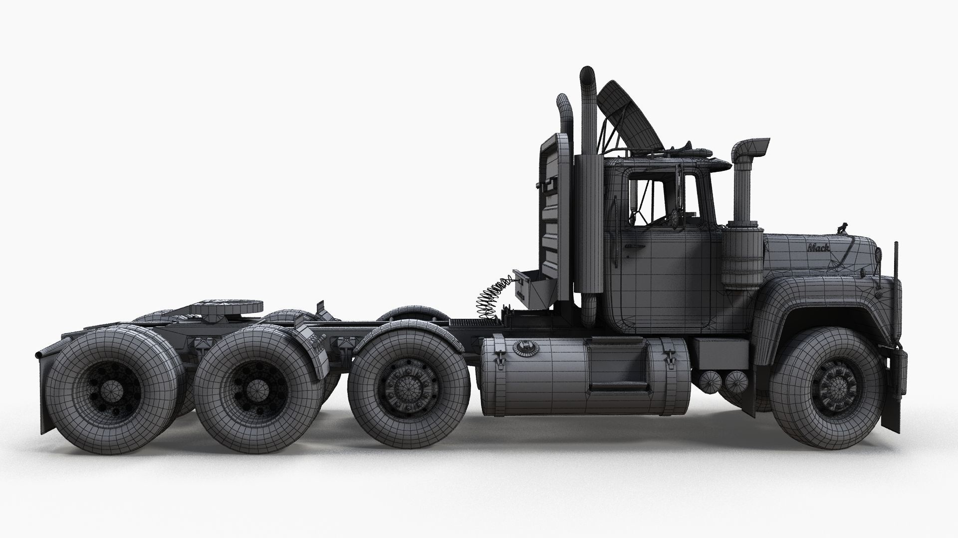 Heavy truck Low-poly 3D model_9
