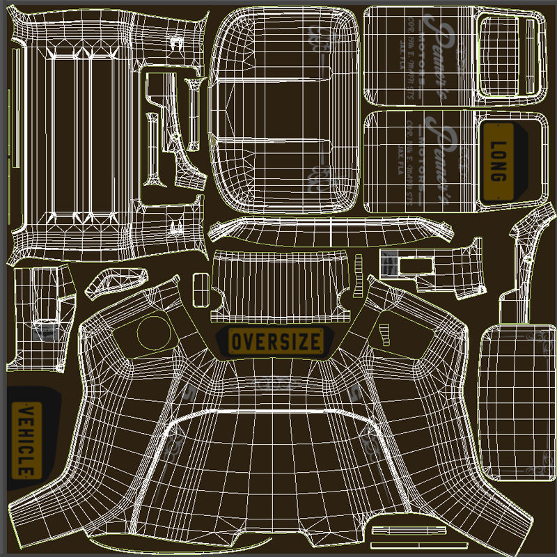 Heavy truck Low-poly 3D model_43