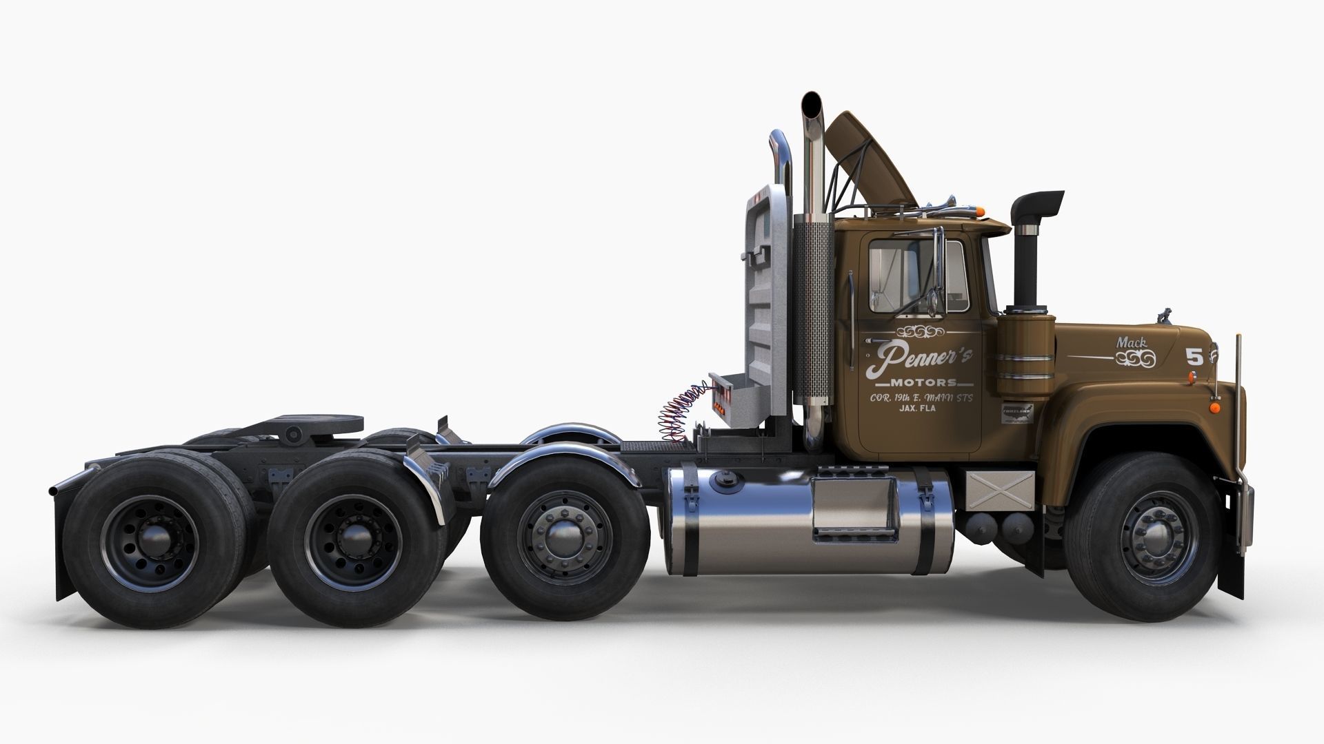 Heavy truck Low-poly 3D model_4