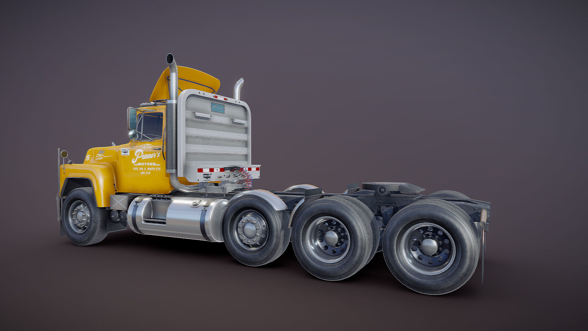 Heavy truck Low-poly 3D model_23