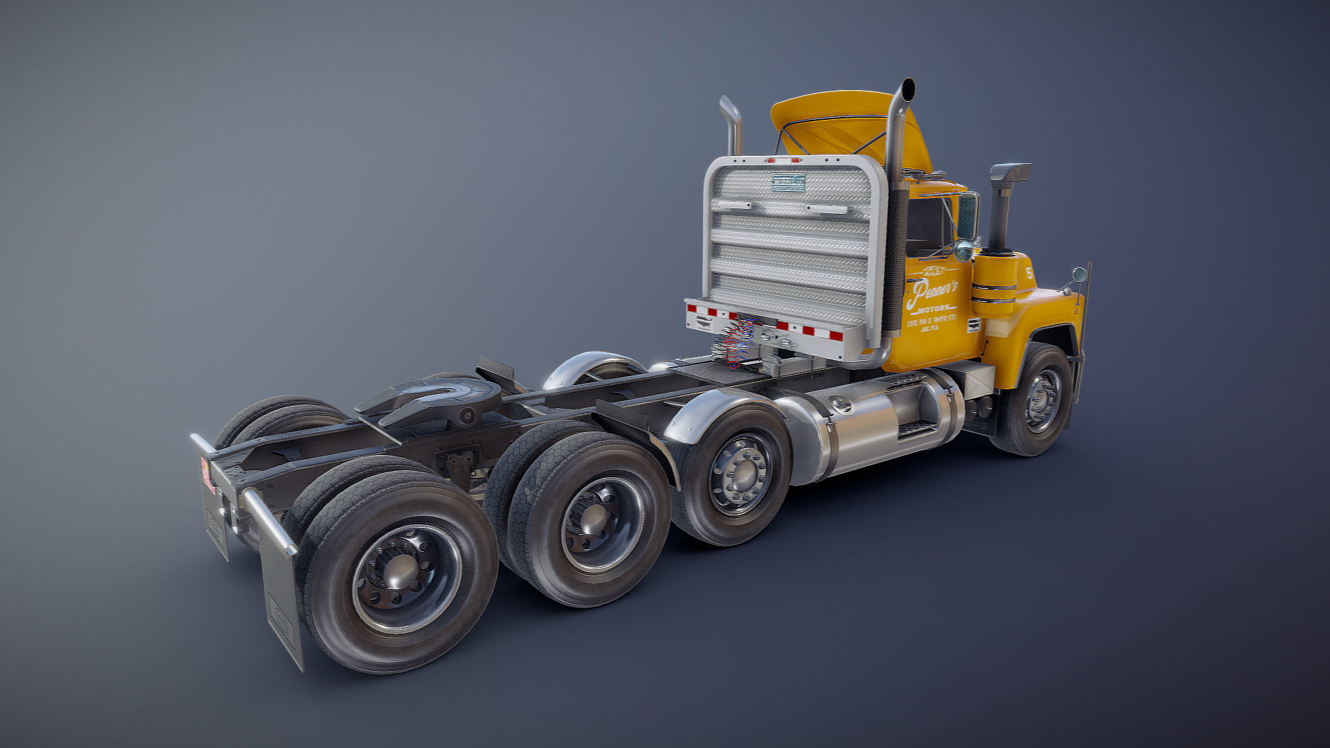 Heavy truck Low-poly 3D model_20