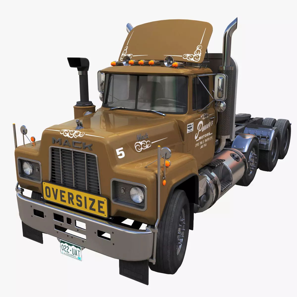 Heavy truck Low-poly 3D model_0