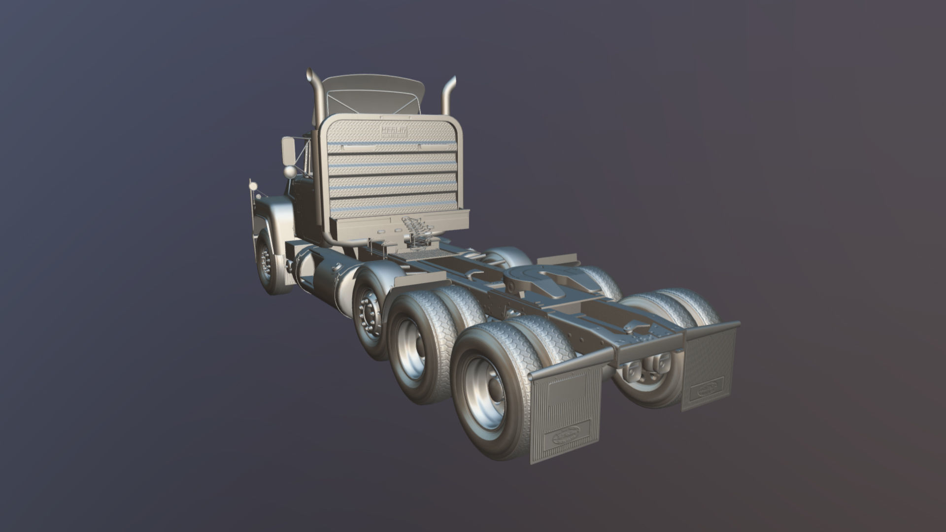 Heavy truck Low-poly 3D model_28