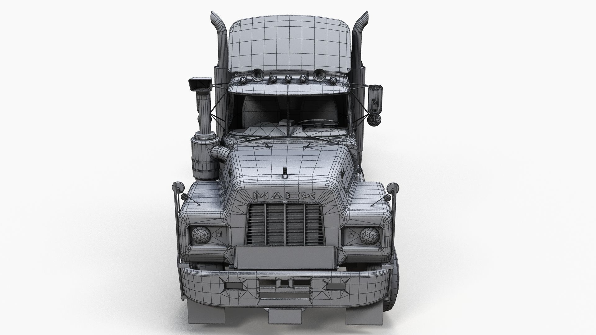 Heavy truck Low-poly 3D model_13