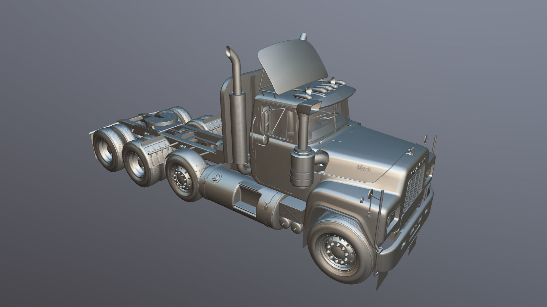 Heavy truck Low-poly 3D model_30