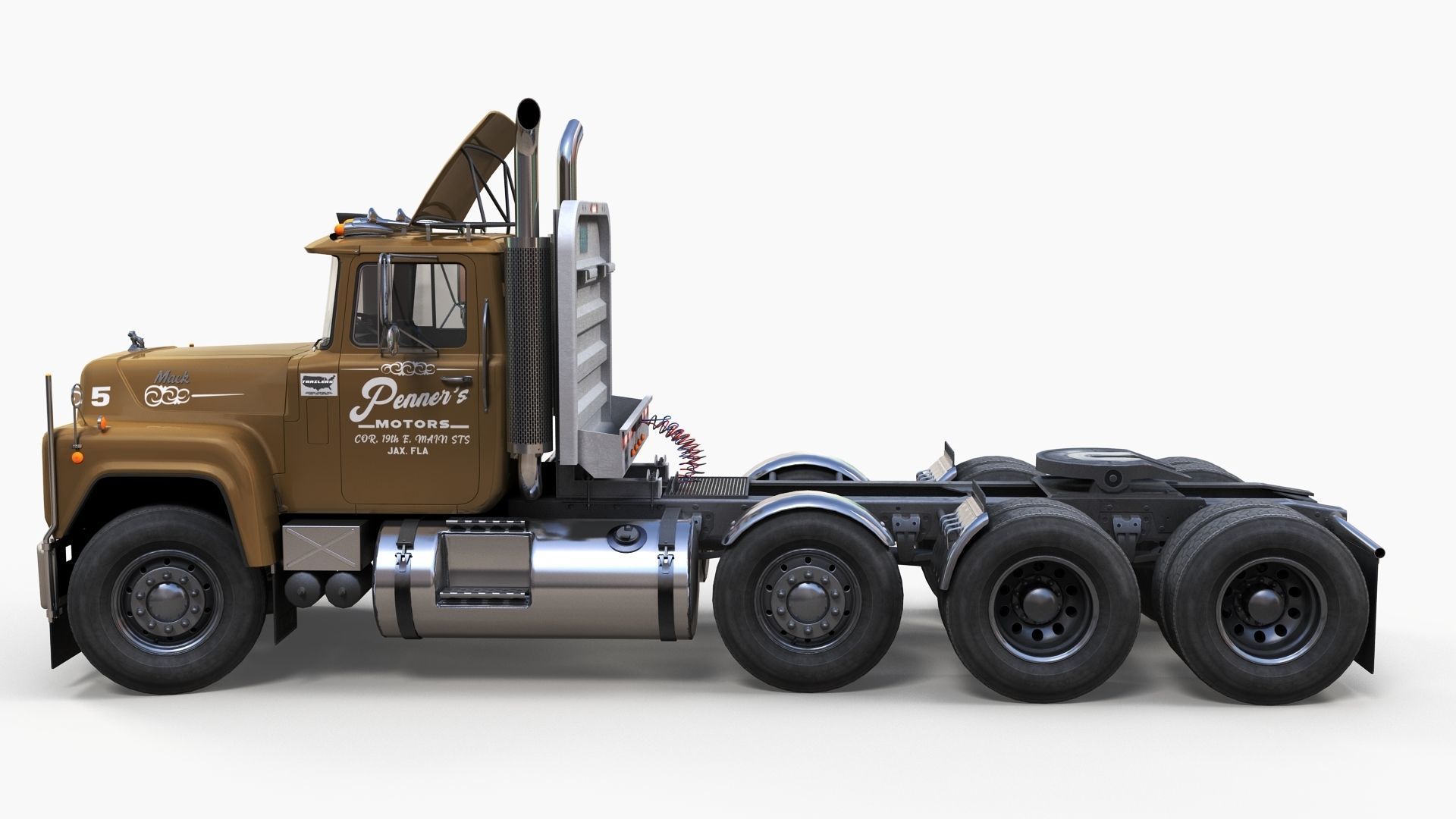 Heavy truck Low-poly 3D model_1