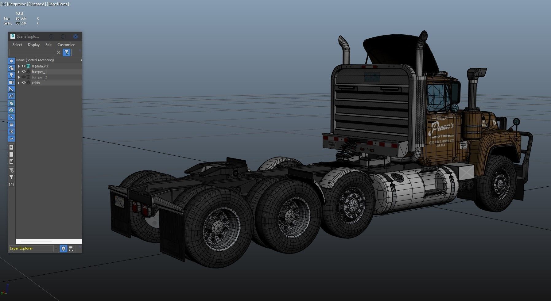 Heavy truck Low-poly 3D model_34
