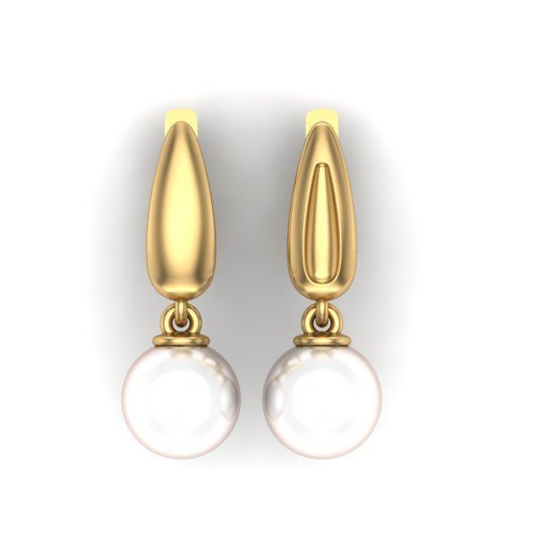 Earrings with pearls 3D print model_2