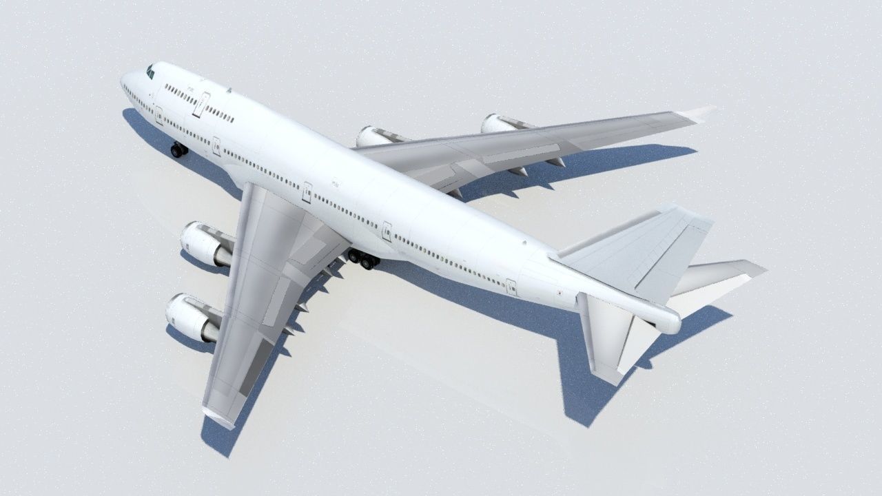 B747-400 static low poly Low-poly 3D model_2