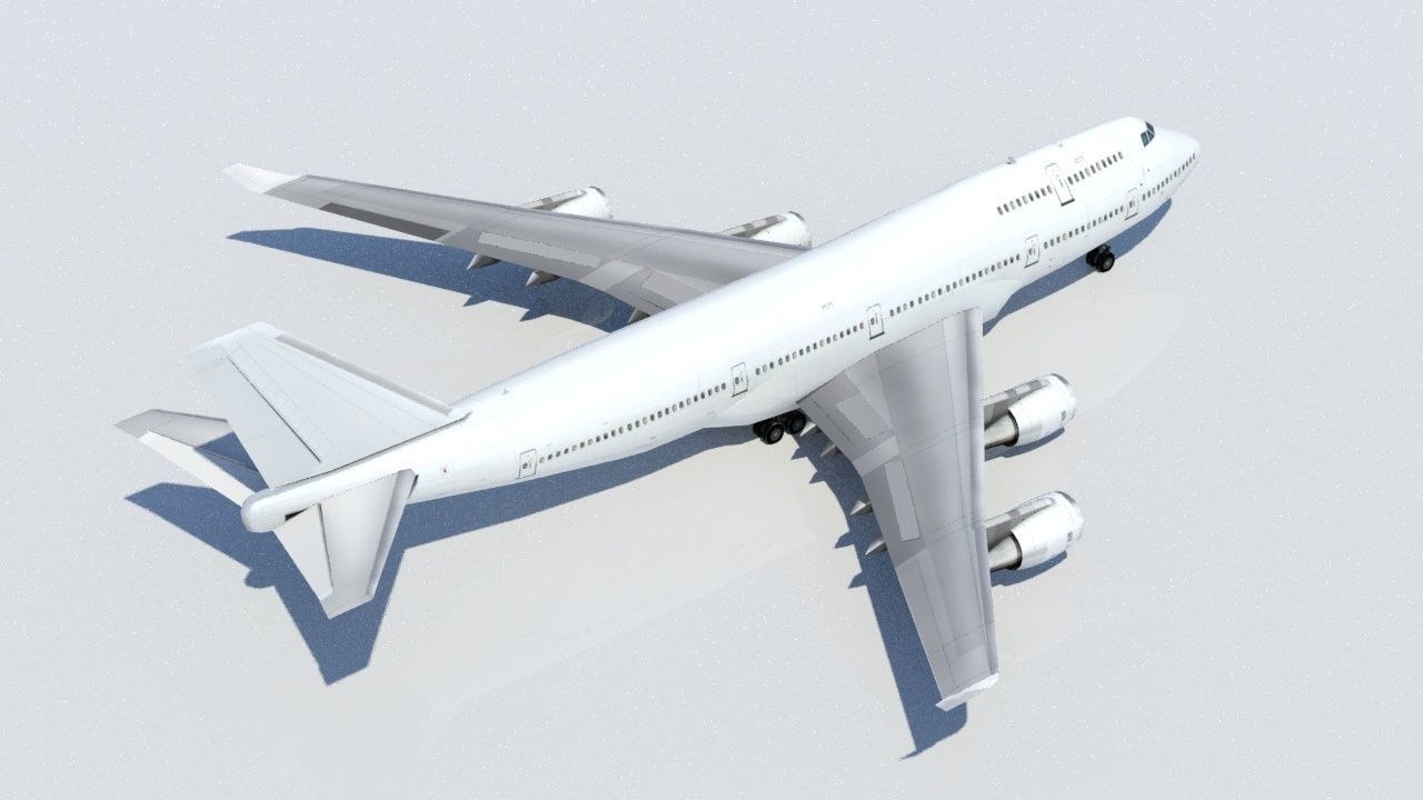 B747-400 static low poly Low-poly 3D model_3