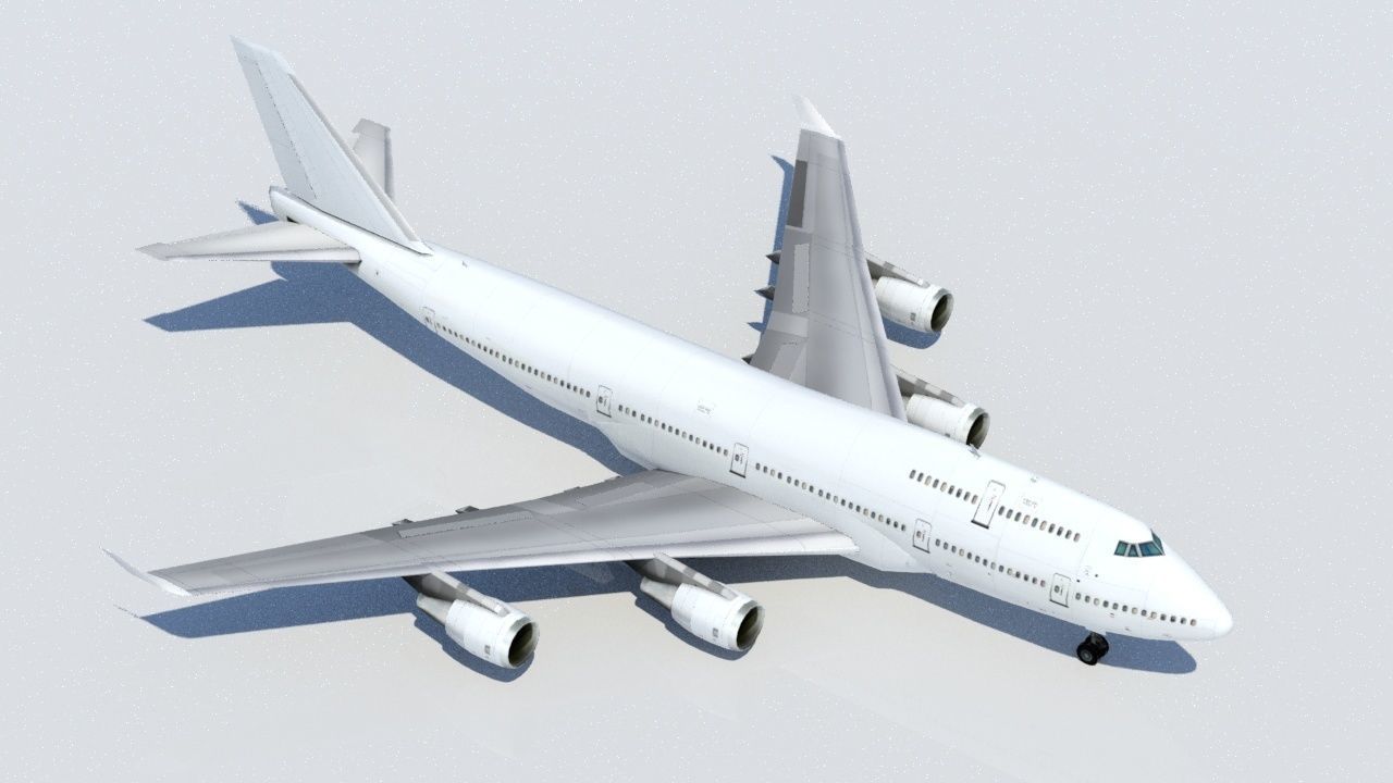 B747-400 static low poly Low-poly 3D model_4