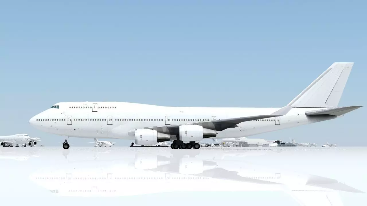 B747-400 static low poly Low-poly 3D model_0
