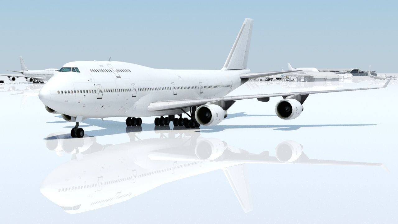 B747-400 static low poly Low-poly 3D model_6