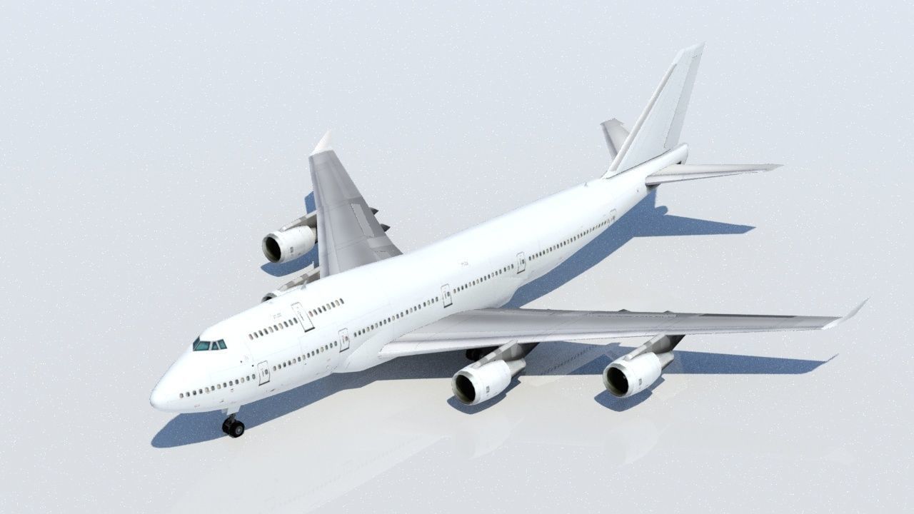 B747-400 static low poly Low-poly 3D model_1