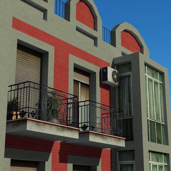 Building Collection 91 - 100 Low-poly 3D model_40