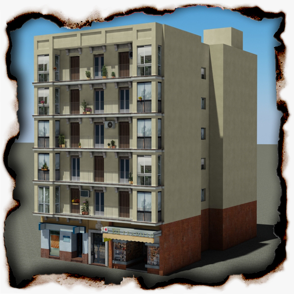 Building Collection 91 - 100 Low-poly 3D model_5