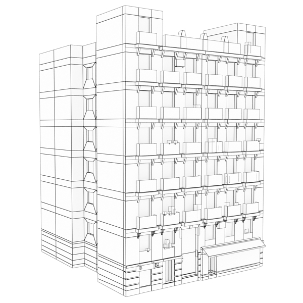 Building Collection 91 - 100 Low-poly 3D model_63