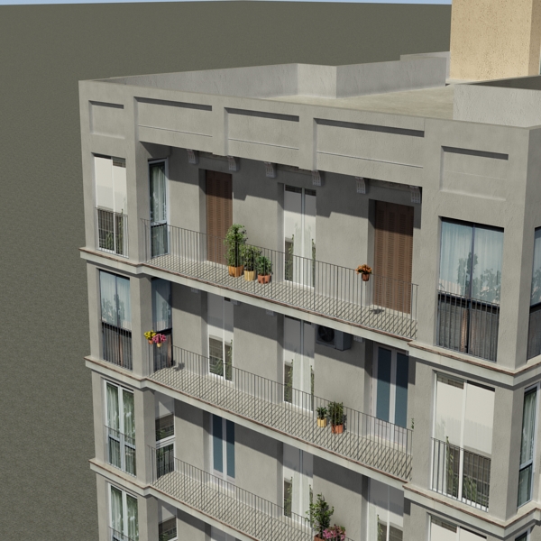 Building Collection 91 - 100 Low-poly 3D model_26