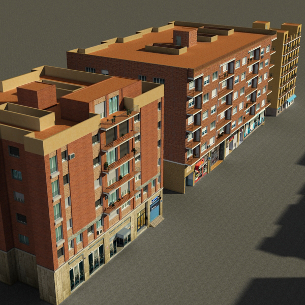 Building Collection 91 - 100 Low-poly 3D model_3