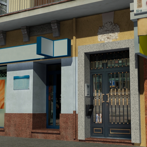 Building Collection 91 - 100 Low-poly 3D model_9