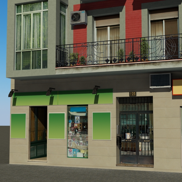 Building Collection 91 - 100 Low-poly 3D model_39