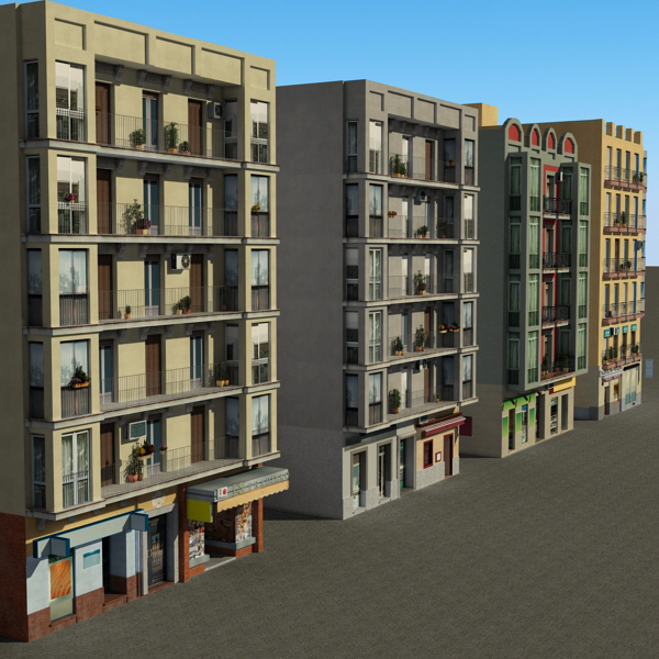 Building Collection 91 - 100 Low-poly 3D model_2
