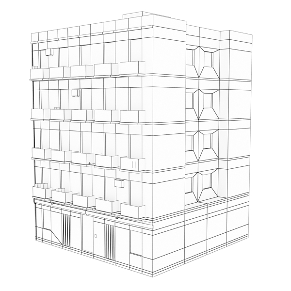 Building Collection 91 - 100 Low-poly 3D model_159