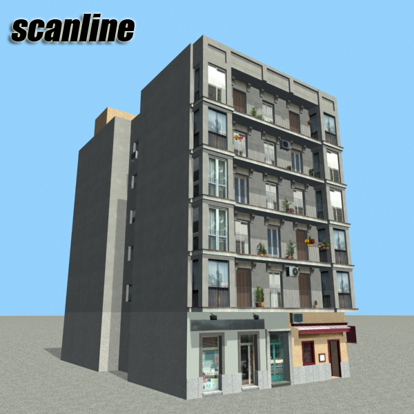 Building Collection 91 - 100 Low-poly 3D model_29