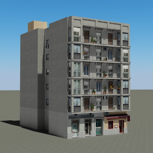 Building Collection 91 - 100 Low-poly 3D model_21