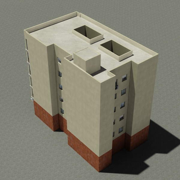 Building Collection 91 - 100 Low-poly 3D model_7