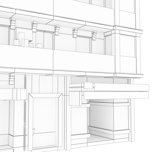 Building Collection 91 - 100 Low-poly 3D model_19