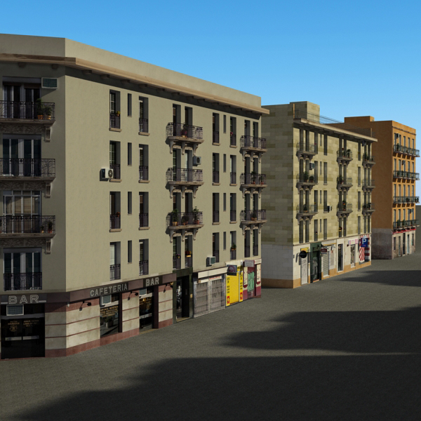 Building Collection 91 - 100 Low-poly 3D model_4