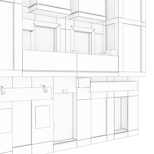 Building Collection 91 - 100 Low-poly 3D model_49