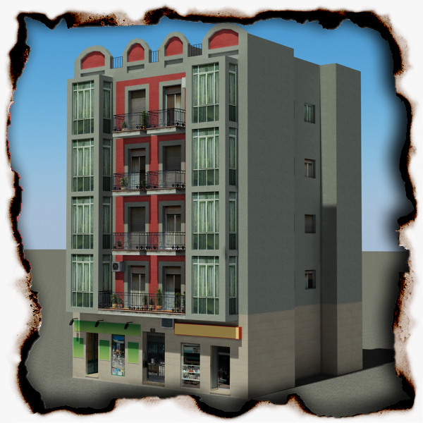 Building Collection 91 - 100 Low-poly 3D model_35