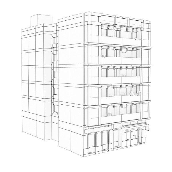 Building Collection 91 - 100 Low-poly 3D model_33