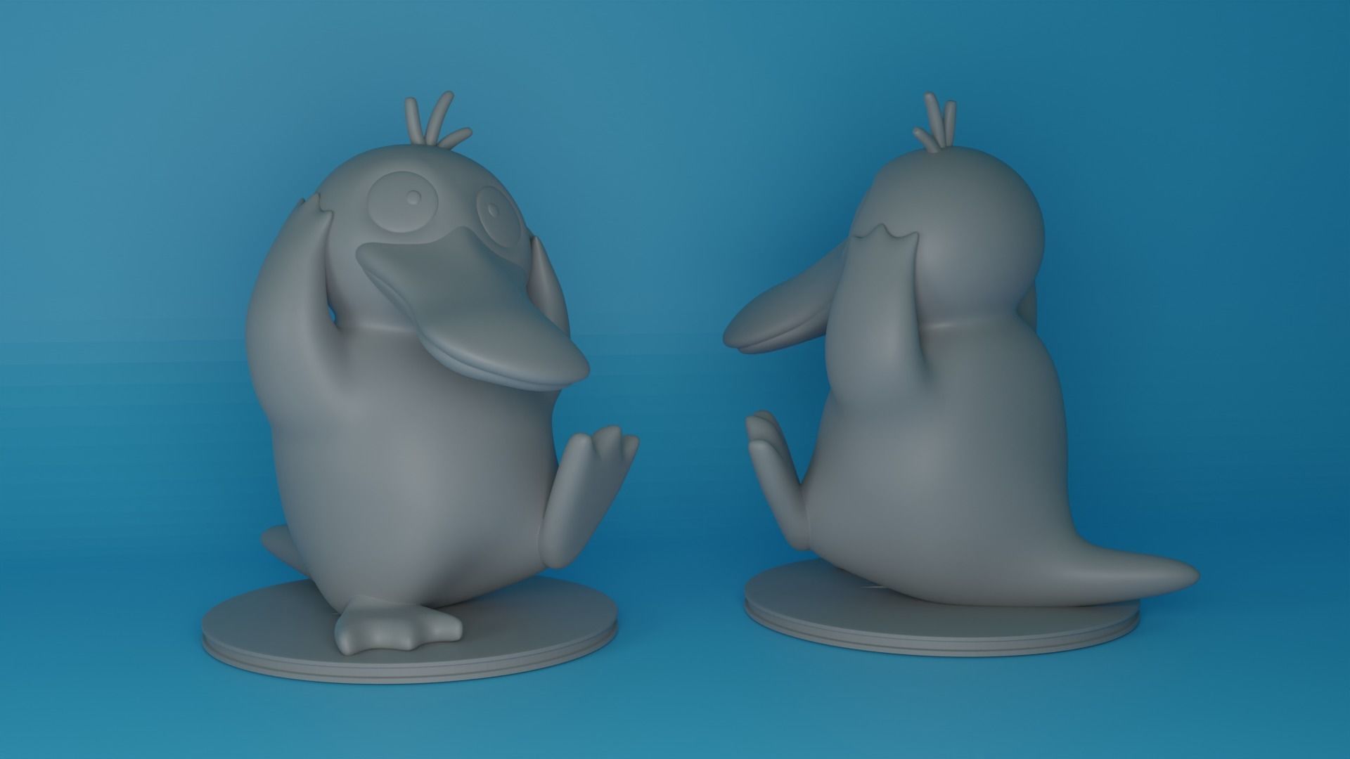  Psyduck Pokemon Fan Art - 3D Model printable figure 3D print model_1