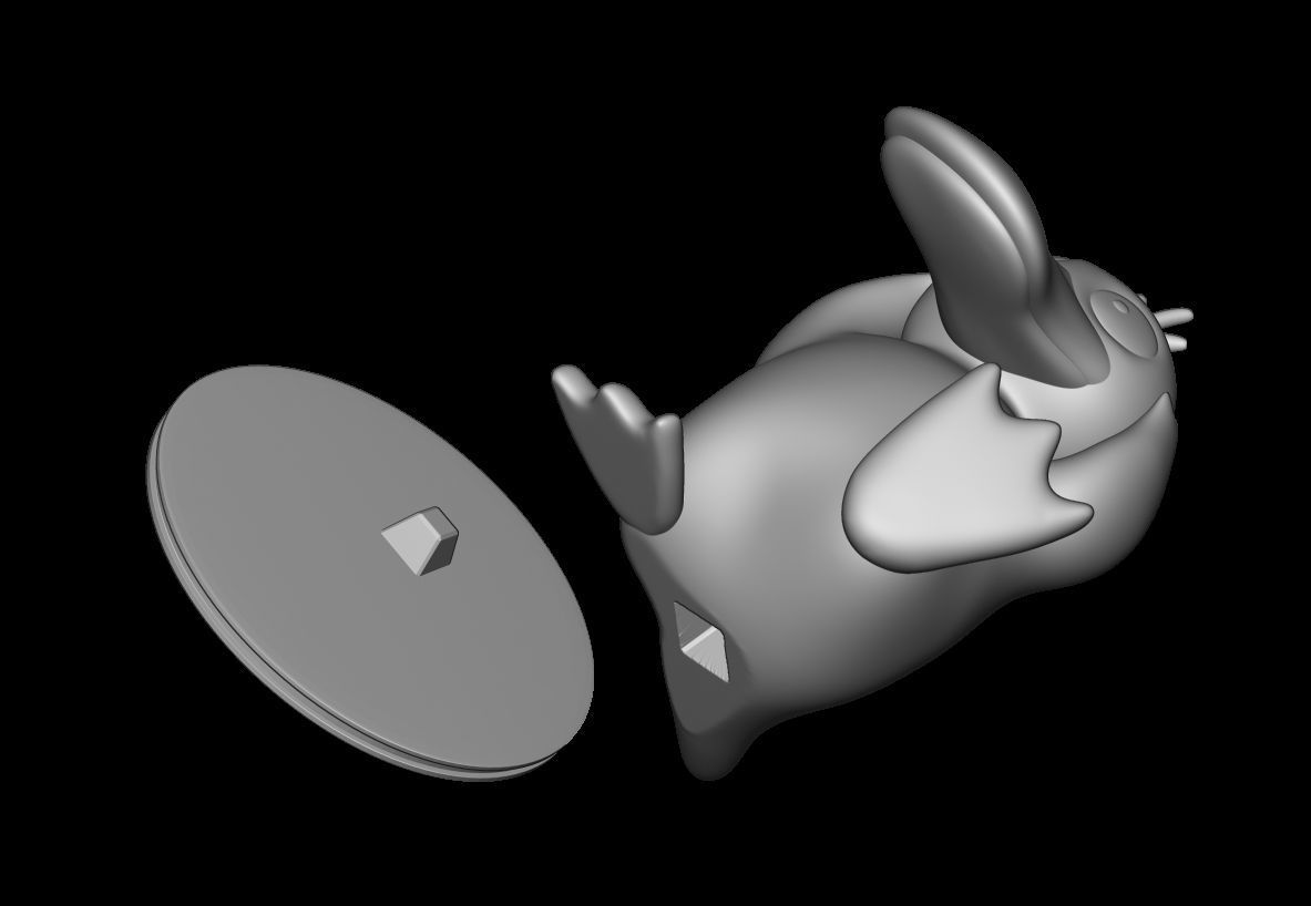  Psyduck Pokemon Fan Art - 3D Model printable figure 3D print model_2