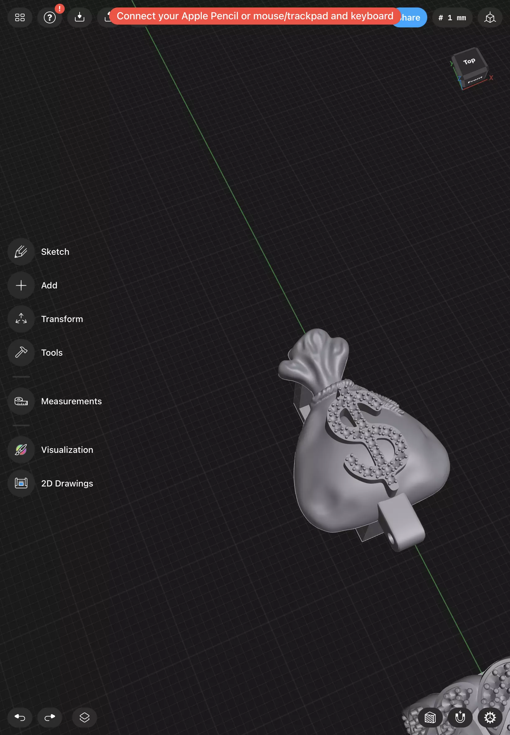 Money bag bail 3D print model