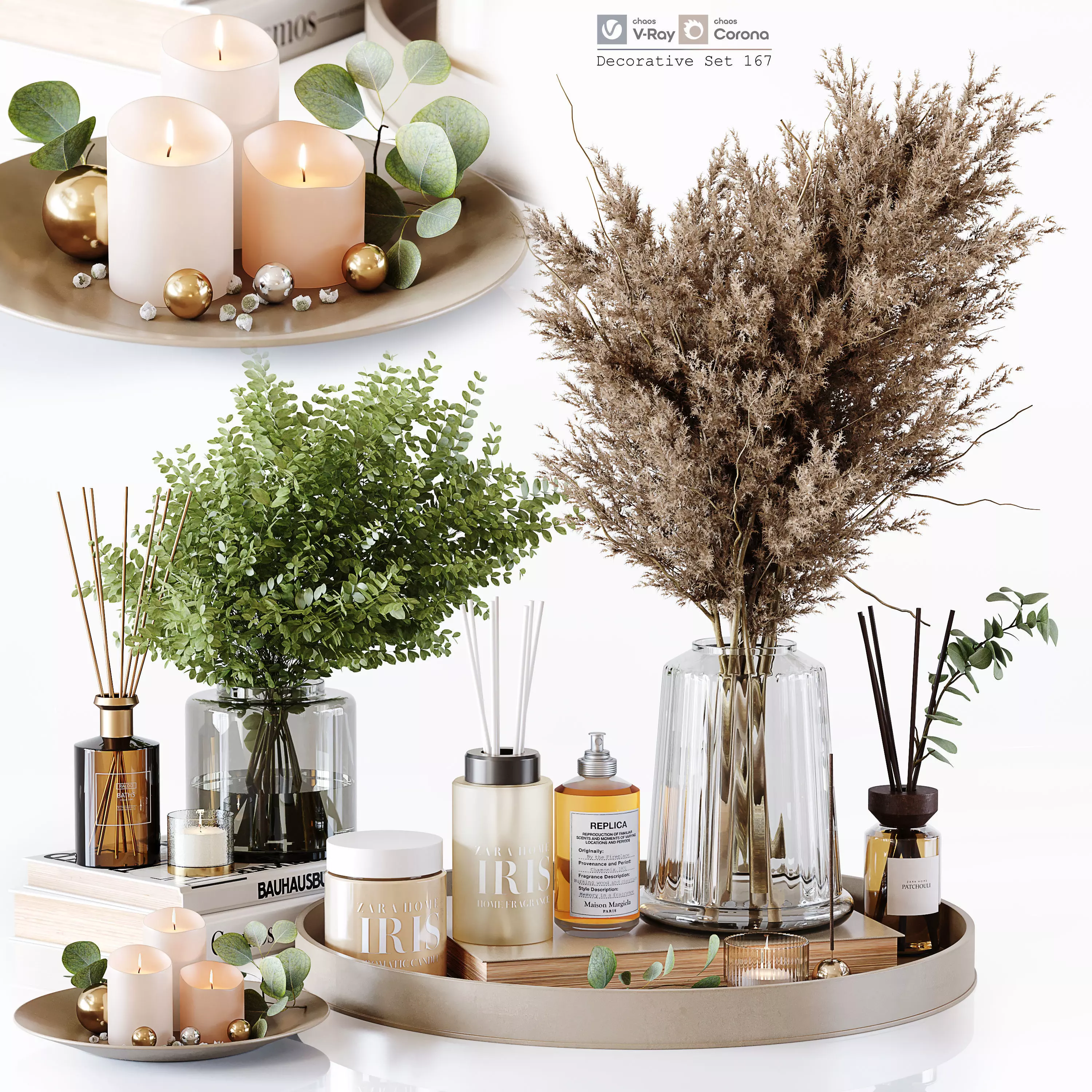 Decorative Set 167 Low-poly 3D model_0