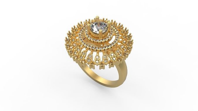 Woman Solitaire Ring 553 3D print model