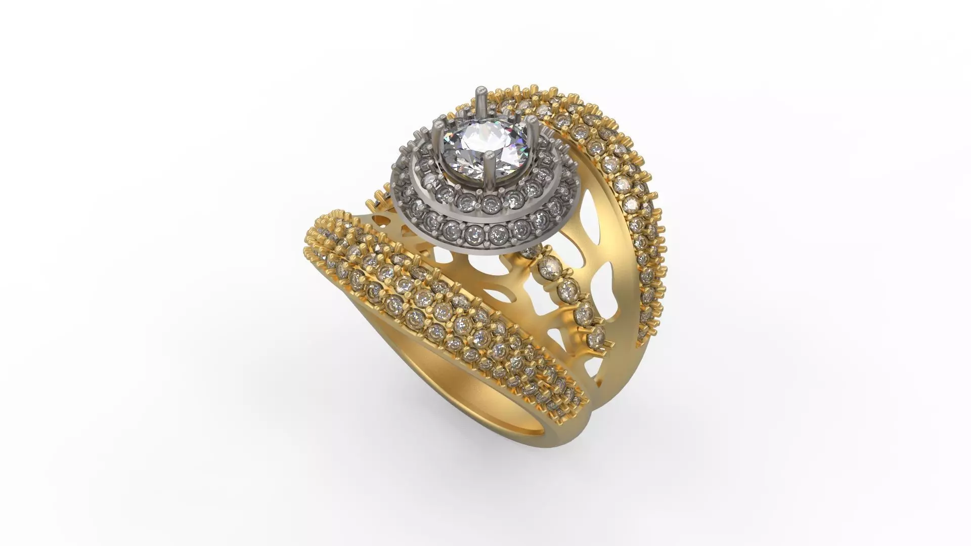 Woman Solitaire Ring 555 3D print model